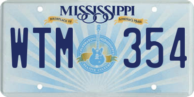 MS license plate WTM354