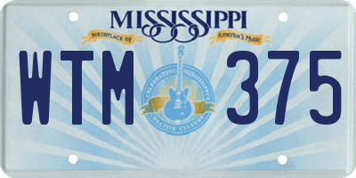 MS license plate WTM375