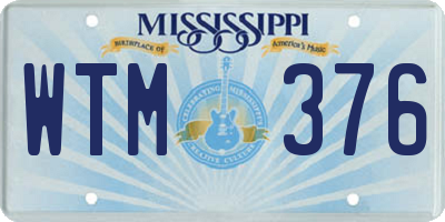 MS license plate WTM376