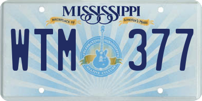 MS license plate WTM377