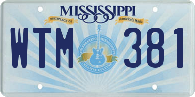 MS license plate WTM381