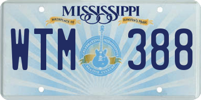 MS license plate WTM388