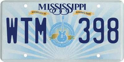 MS license plate WTM398