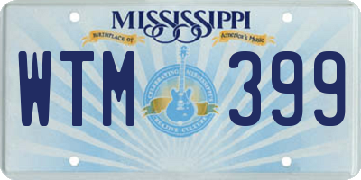 MS license plate WTM399