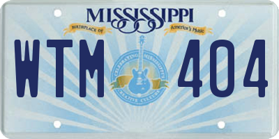 MS license plate WTM404