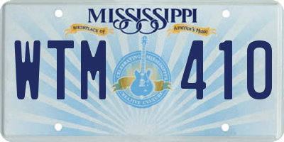 MS license plate WTM410