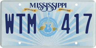 MS license plate WTM417