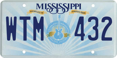 MS license plate WTM432