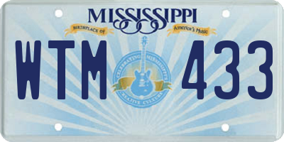 MS license plate WTM433