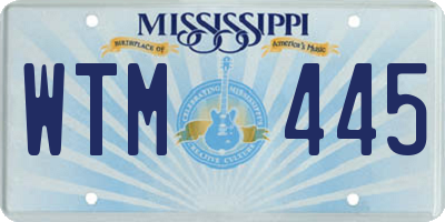 MS license plate WTM445