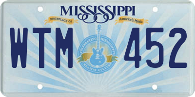 MS license plate WTM452
