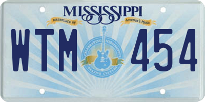 MS license plate WTM454