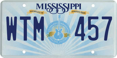 MS license plate WTM457