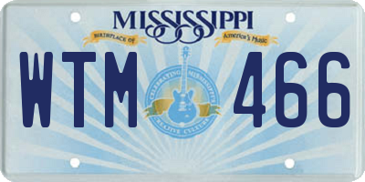 MS license plate WTM466