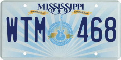 MS license plate WTM468