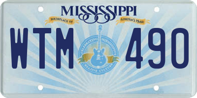 MS license plate WTM490