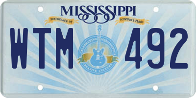 MS license plate WTM492