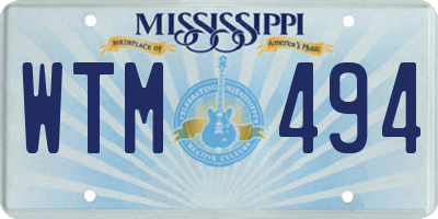 MS license plate WTM494