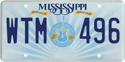 MS license plate WTM496