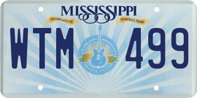 MS license plate WTM499