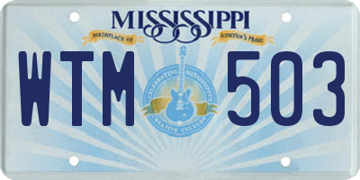 MS license plate WTM503