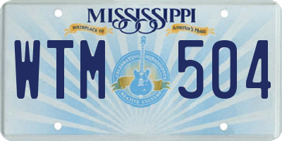 MS license plate WTM504