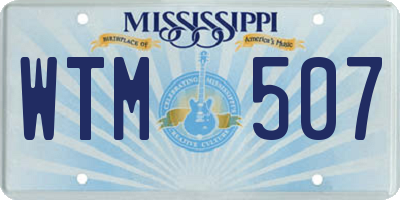 MS license plate WTM507