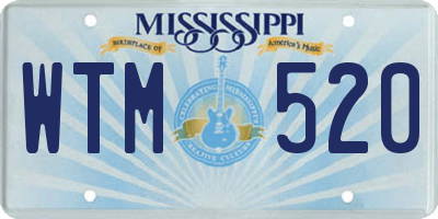 MS license plate WTM520