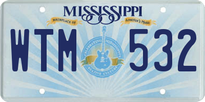 MS license plate WTM532