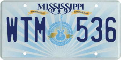 MS license plate WTM536
