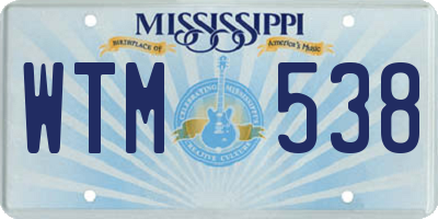 MS license plate WTM538