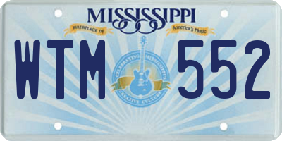MS license plate WTM552
