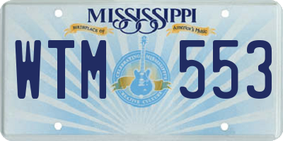 MS license plate WTM553