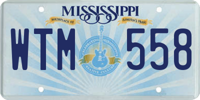 MS license plate WTM558