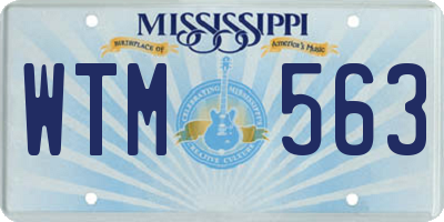 MS license plate WTM563