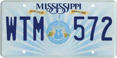 MS license plate WTM572