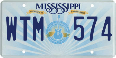 MS license plate WTM574