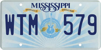 MS license plate WTM579