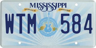MS license plate WTM584