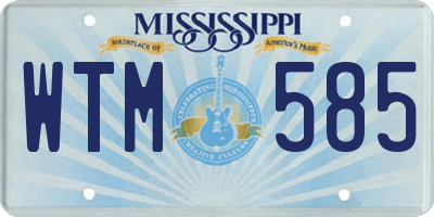 MS license plate WTM585