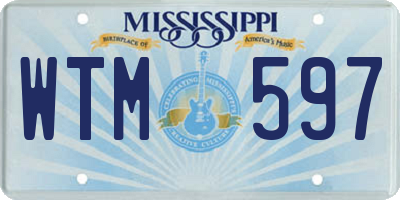 MS license plate WTM597