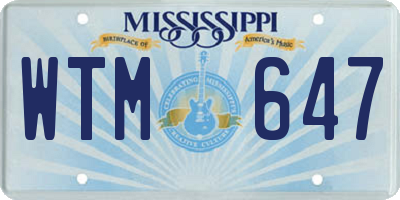 MS license plate WTM647