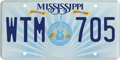 MS license plate WTM705