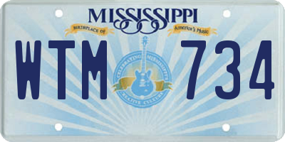 MS license plate WTM734