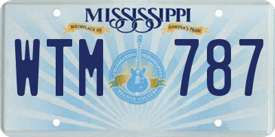 MS license plate WTM787