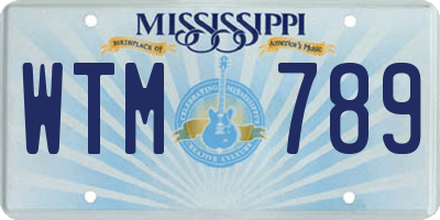 MS license plate WTM789