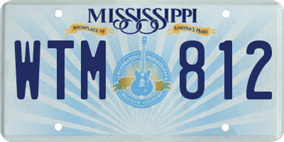 MS license plate WTM812