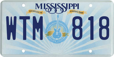 MS license plate WTM818