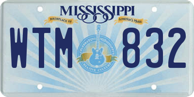 MS license plate WTM832