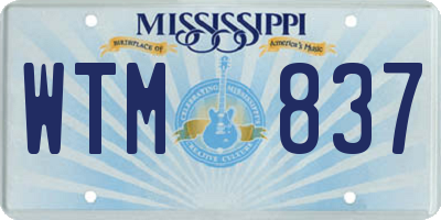 MS license plate WTM837